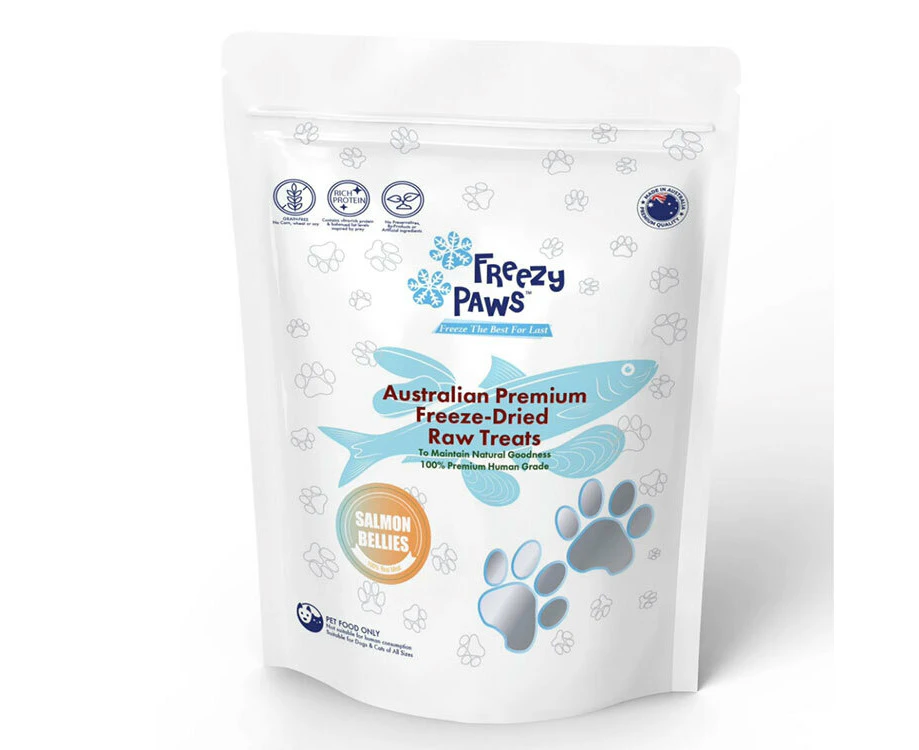 Freezy Paws 100g Australian Freeze Dried Raw Dog/Cat Treats/Food Salmon Bellies