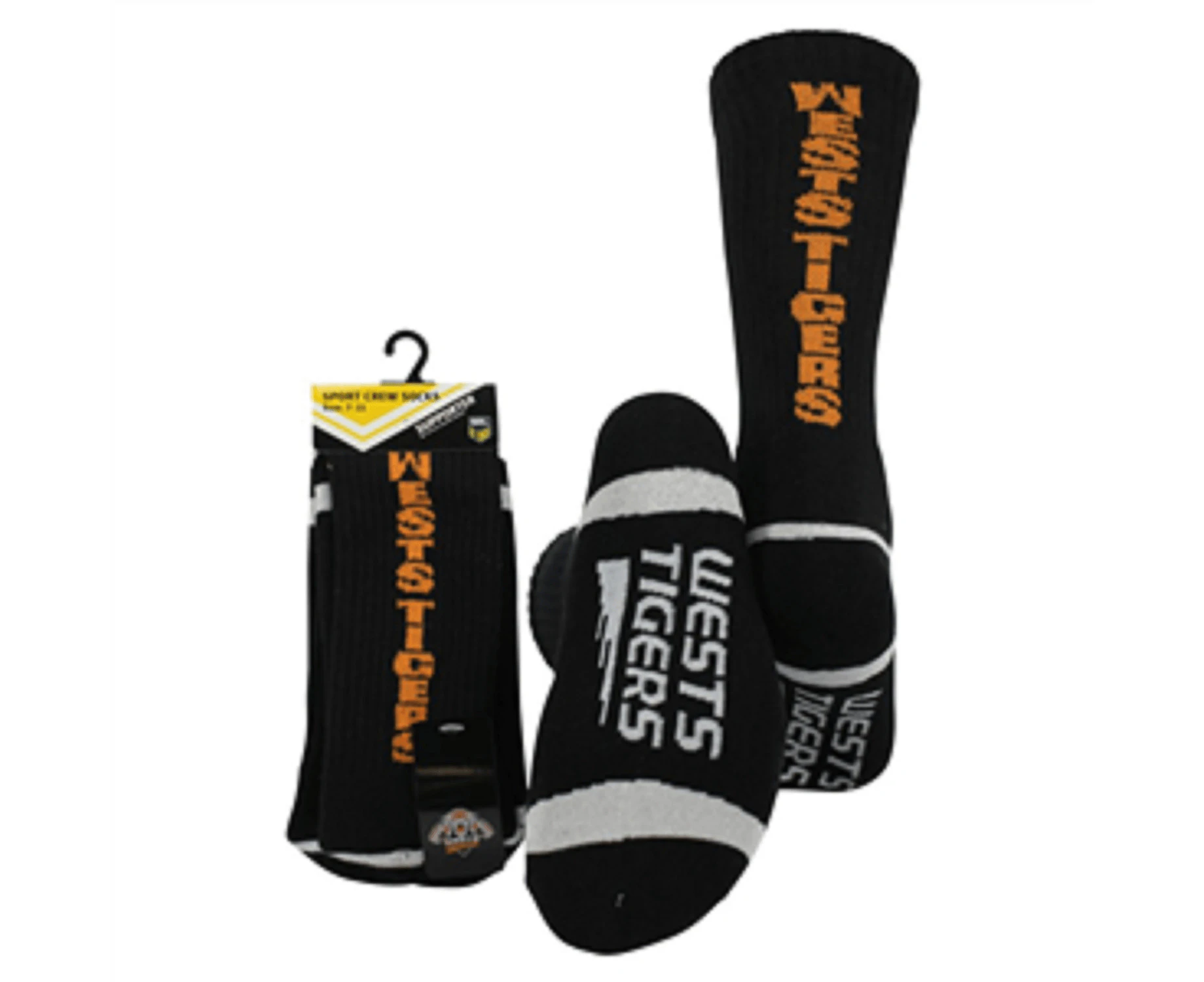 NRL Mens Crew Socks - West Tigers - One Set - Sock -