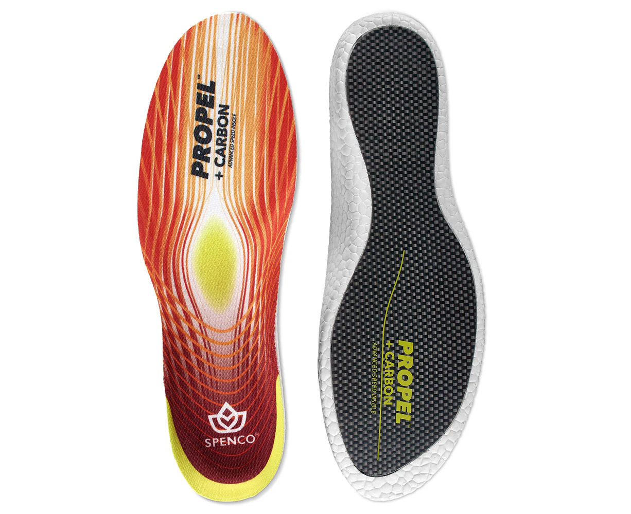 Spenco Propel Carbon Performance Foot Insoles Cushion Support M12-13.5/W13-14.5