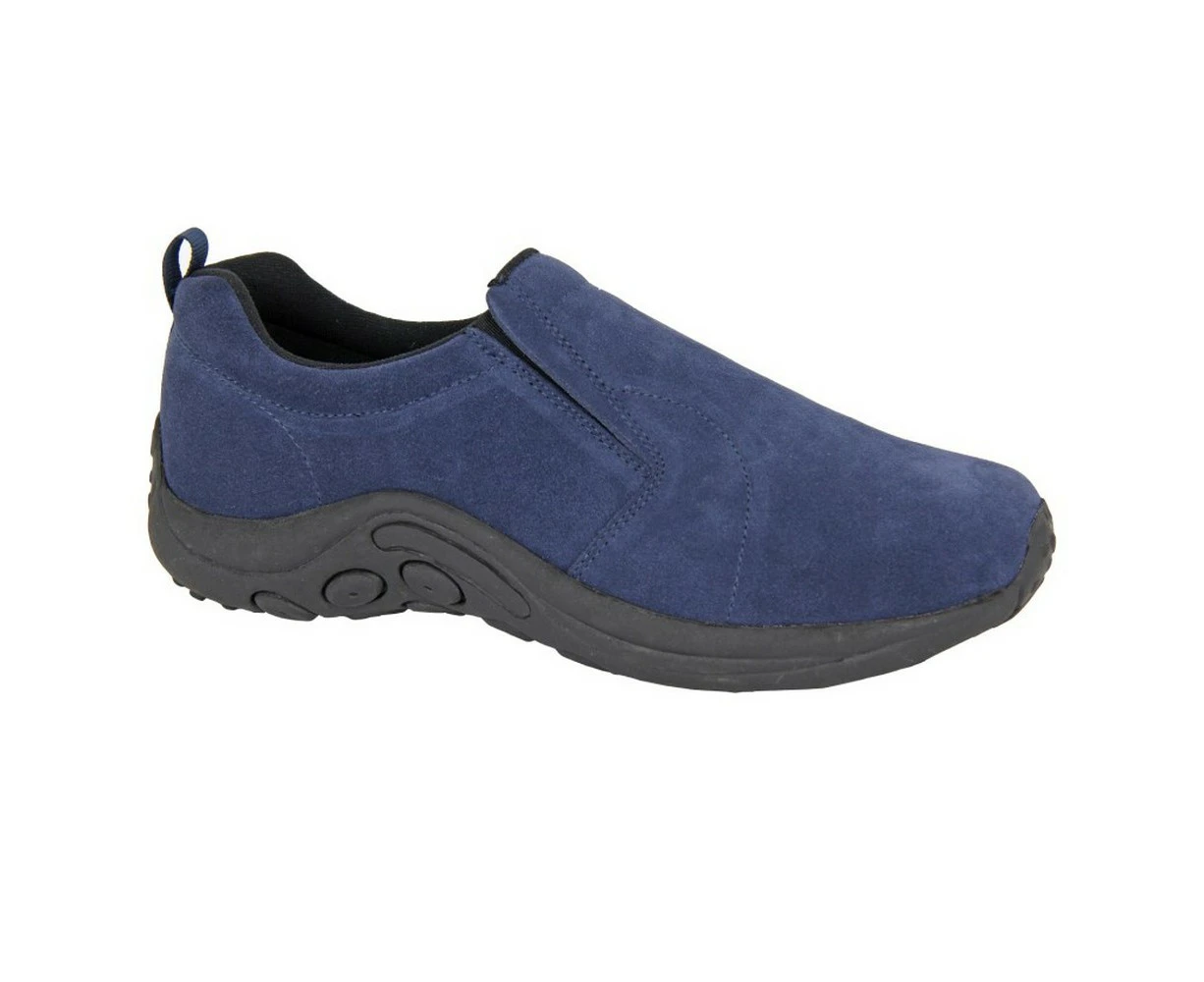 PDQ Unisex Adult Ryno Suede Twin Gusset Casual Shoes (Navy) - DF2314