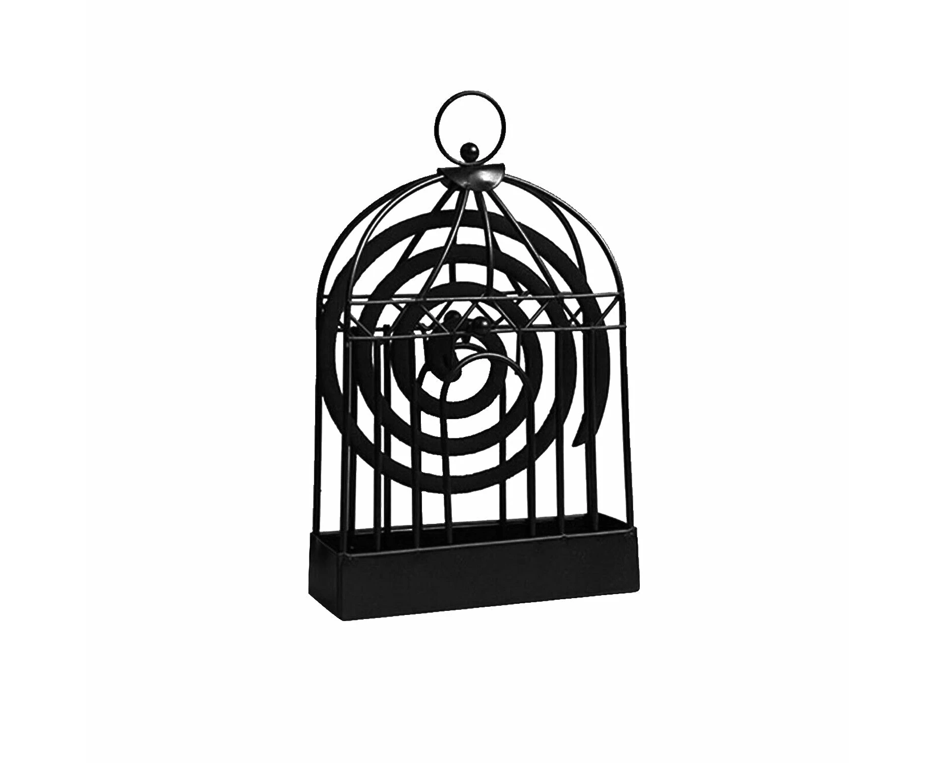 Mosquito Coil Holder Outdoor Birdcage Decor Burner Repellant Garden Mozzie Home - Black