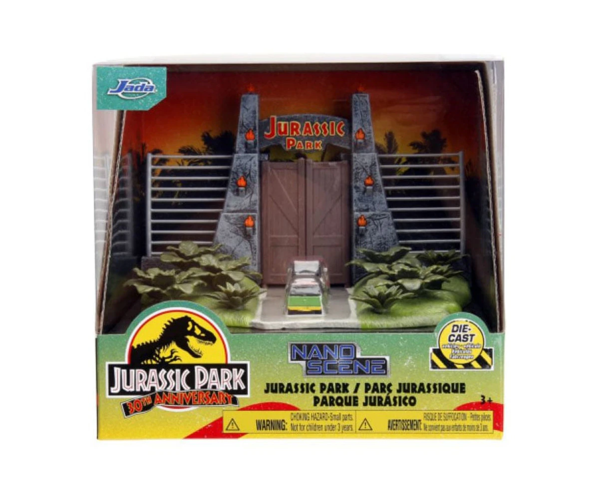 Jada Toys Jurassic Park Nano Scene Diorama with 2 Vehicles