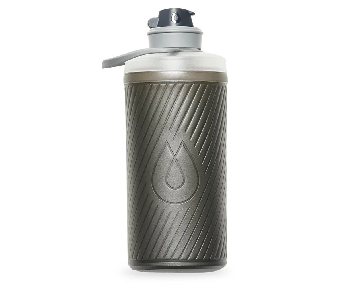 HydraPak Reusable 1L Flux Water Bottle Outdoor Drink Container Mammoth Grey