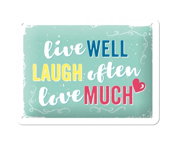 Nostalgic Art 15x20cm Small Wall Hanging Metal Sign Live Laugh Love Home Decor