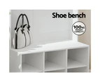 Shoe Cabinets Artiss Shoe Cabinet Storage Rack Bench Hall Tree Coat White 180Cm