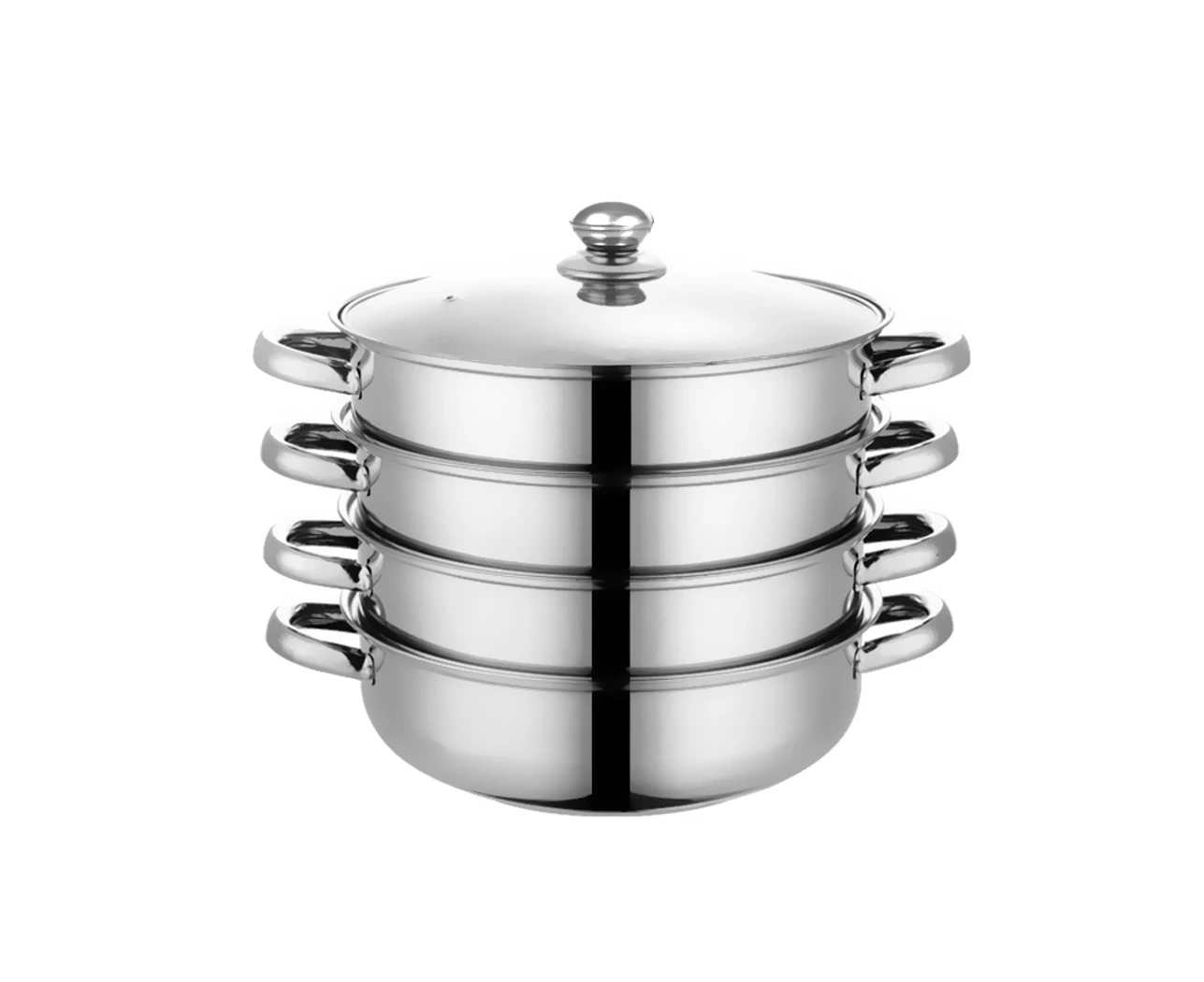 Toque Stainless Steel Steamer Meat Vegetable Cookware Hot Pot Kitchen 4 Tier