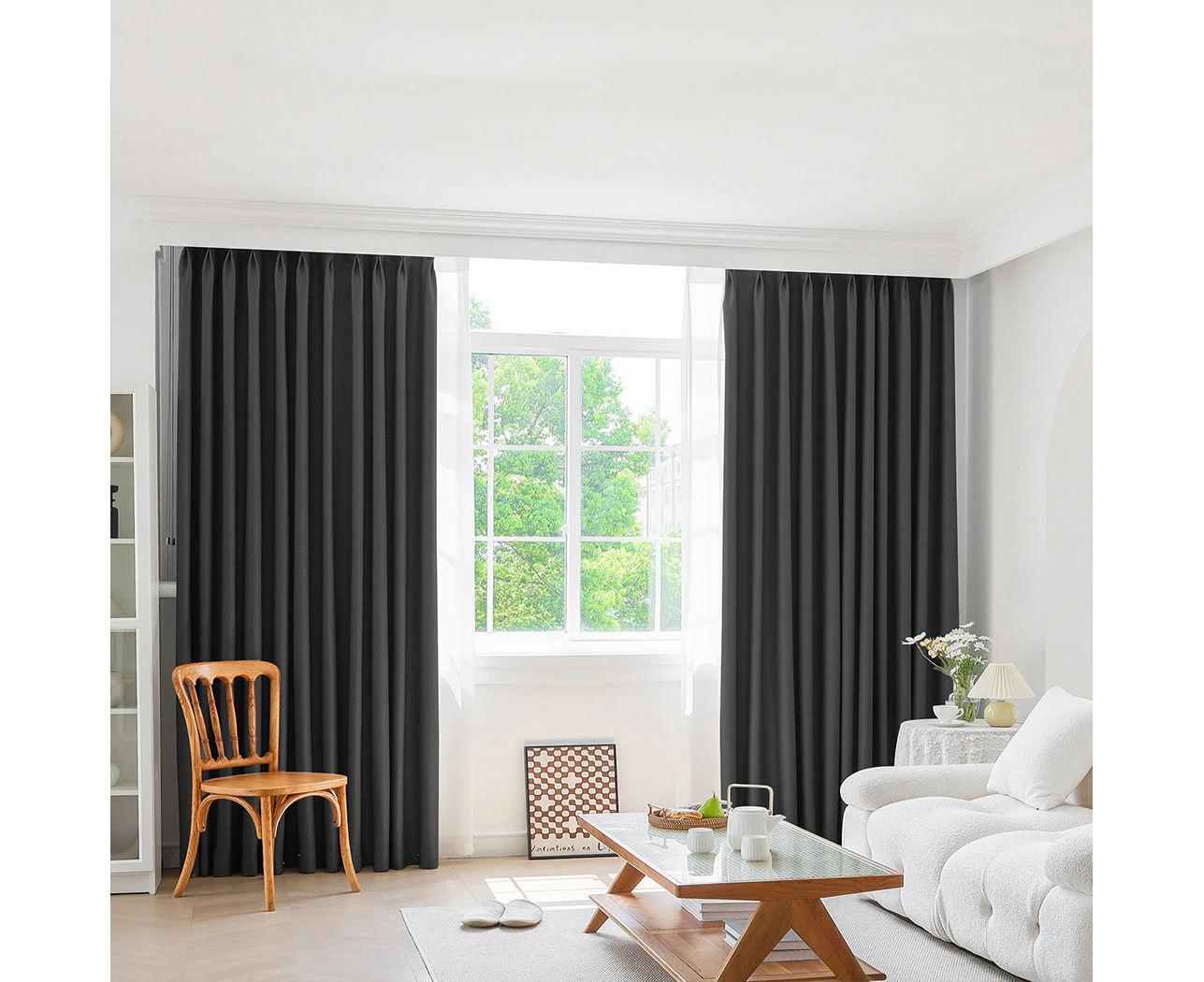 Marlow 2XBlockout Curtains Chenille Blackout Draperies Eyelet Day