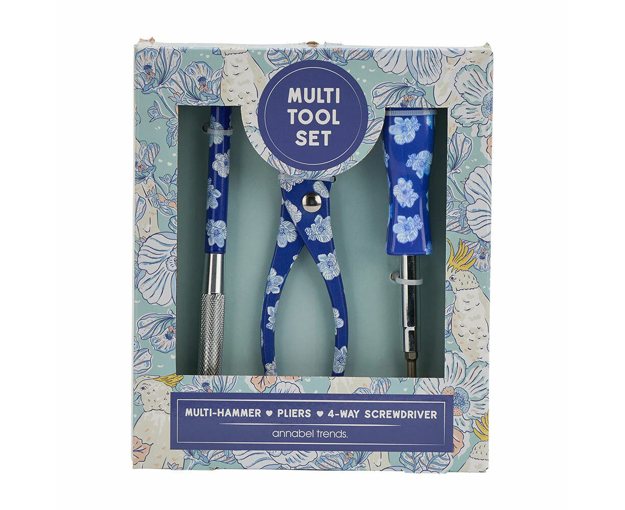 3pc Annabel Trend Multi Tool Plier/Philips Screw Driver Set Hello Cockie Blue