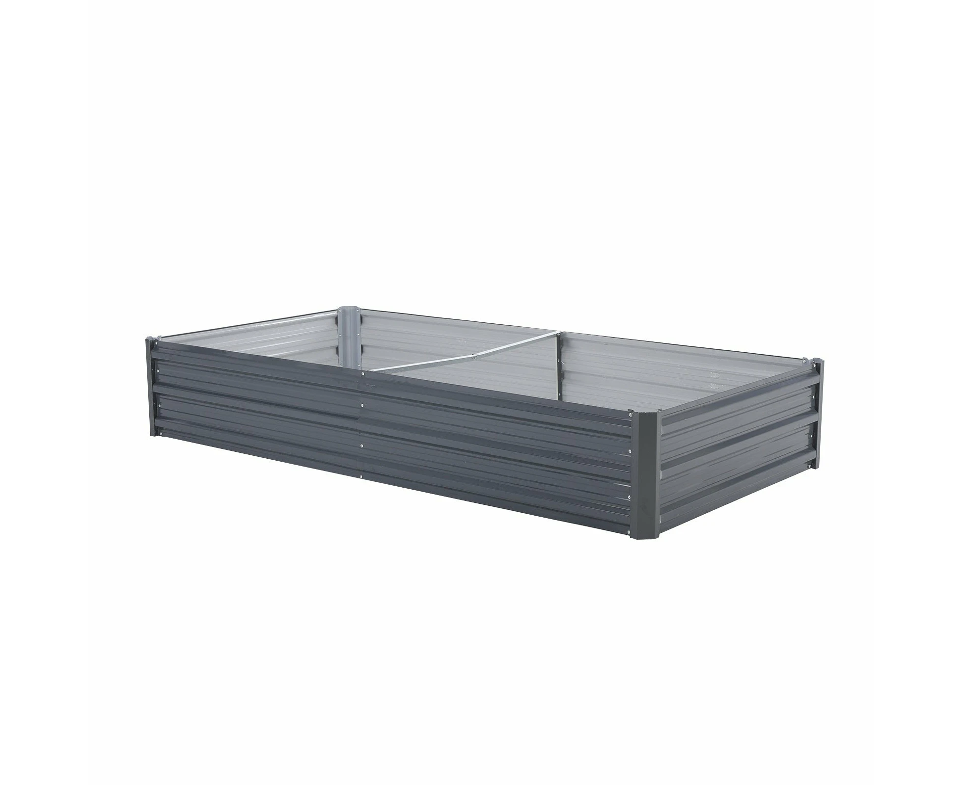 Home Ready Garden Bed Galvanised Steel Raised Grey Planter 180x90x30cm