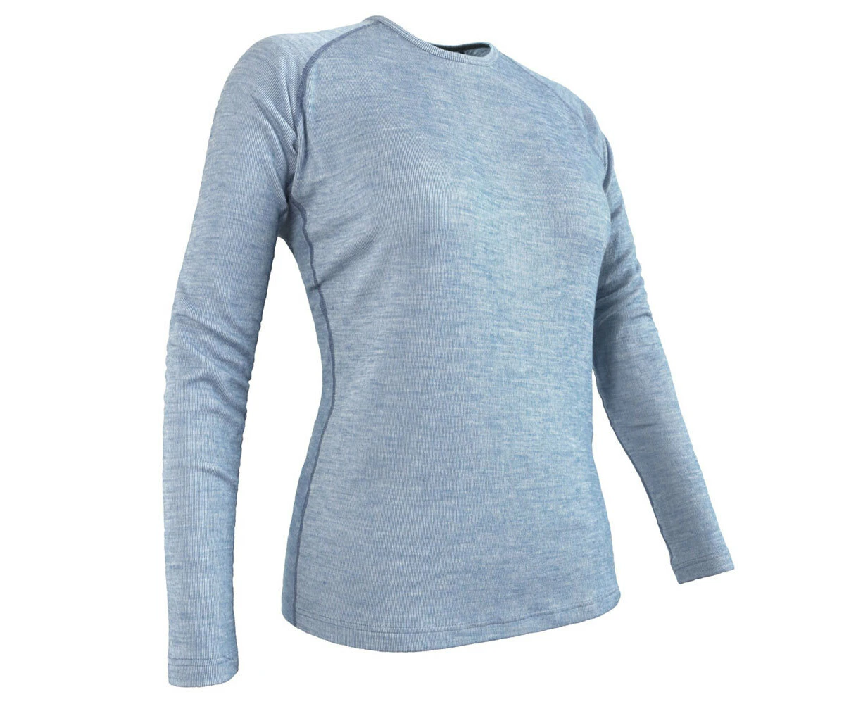 Wilderness Wear Women's Thermal Activewear Long Sleeve Crew Neck Top 8/XS Denim