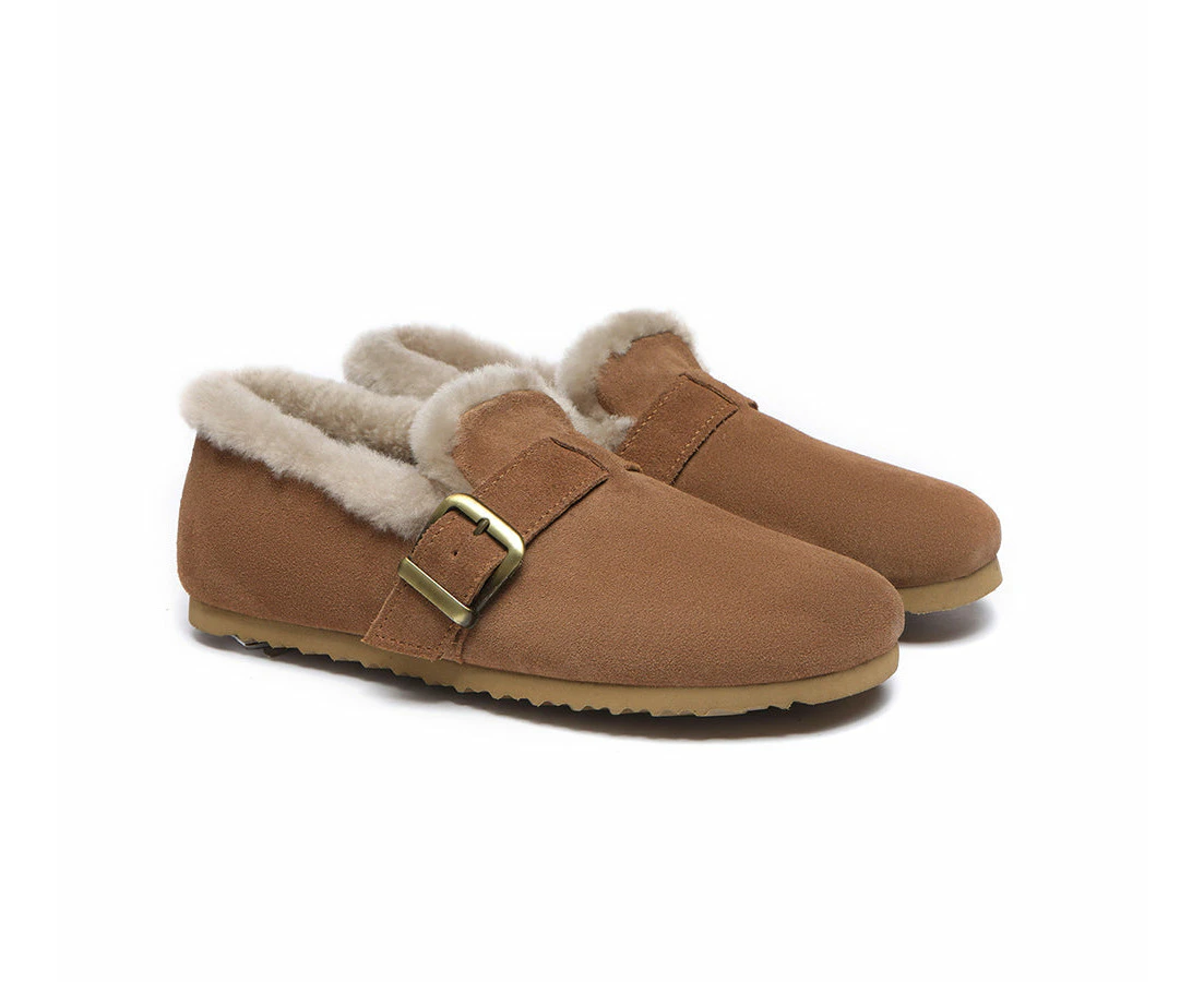 Australian Shepherd(R) Shearling Lined Suede Women Mona - Chestnut