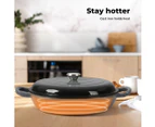 Toque 3.5L Cast Iron Pan Dutch Oven Enamel Casserole Pot Slow Cook Cooker Black