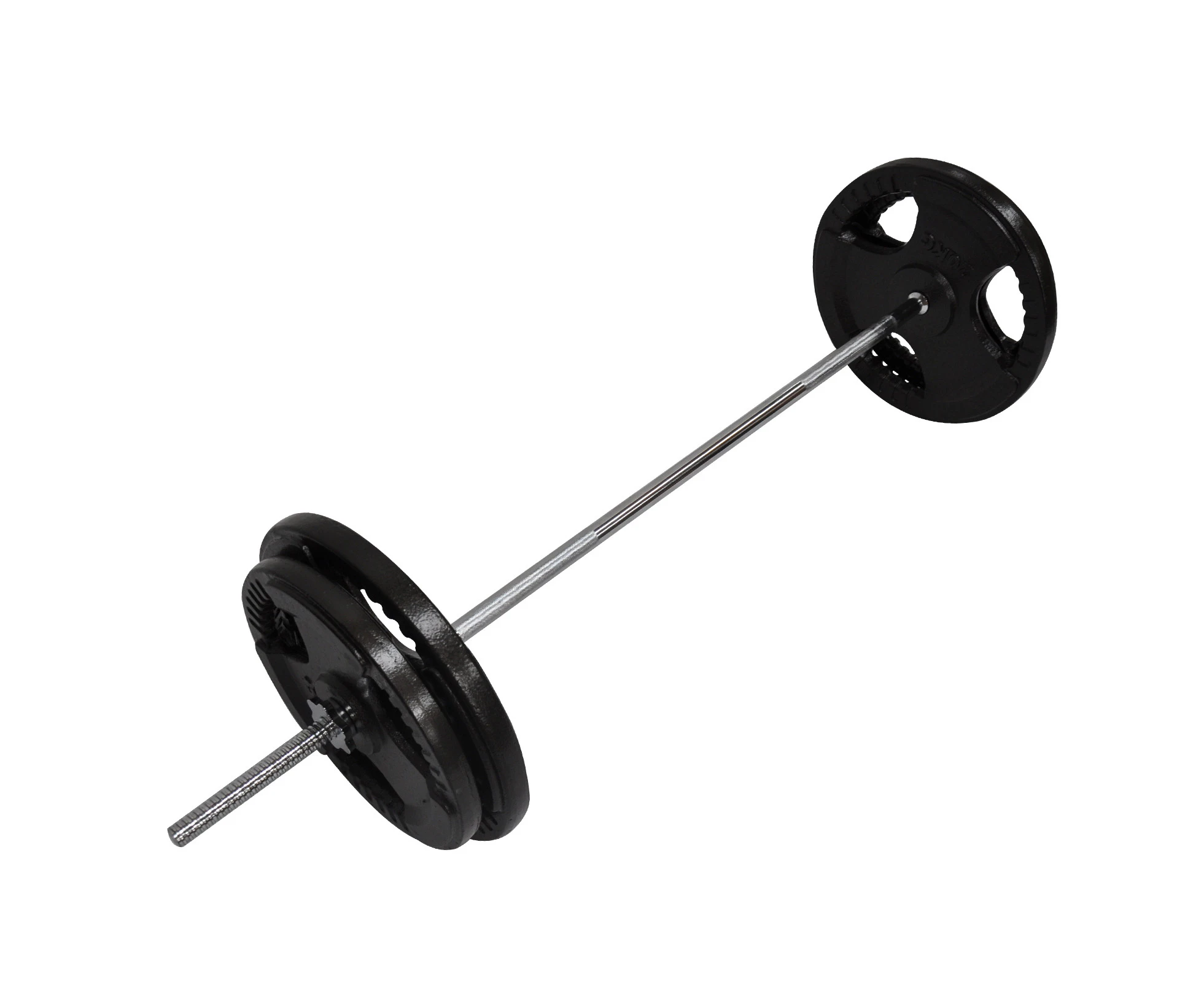 75kg Ez Grip Cast Iron Barbell Weight  - 150cm Bar + 70kg Iron Weight Plates