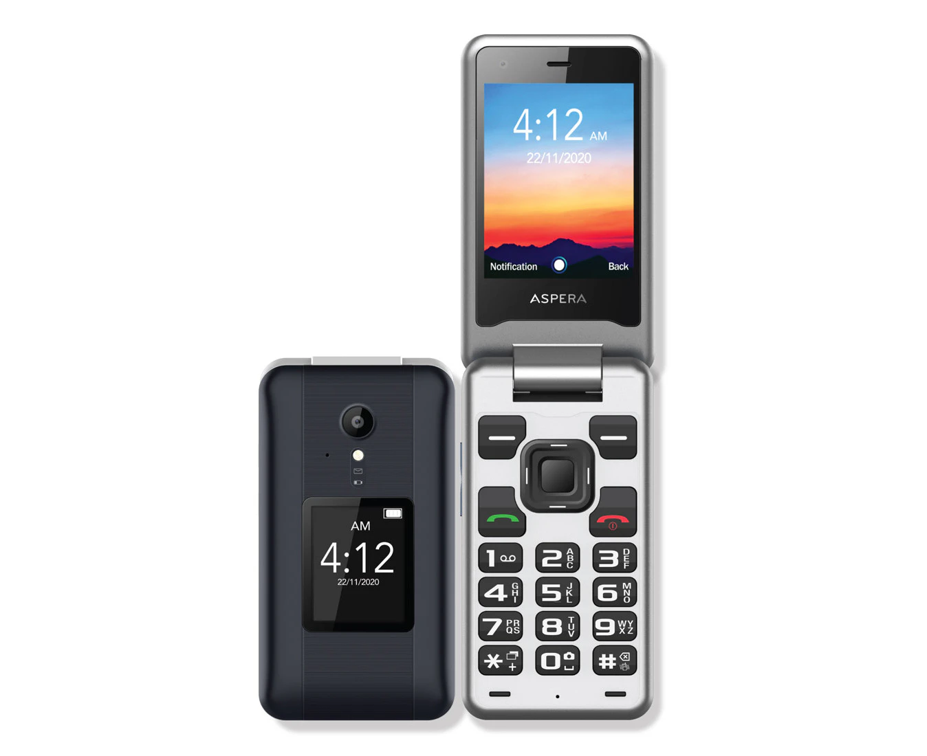 Aspera F42 Flip Phone (4G/LTE, 2MP) - Titanium