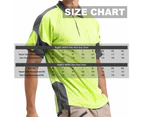 BIG BEE Panel Polo Shirt Short Sleeve Hi Vis Black Lime XS