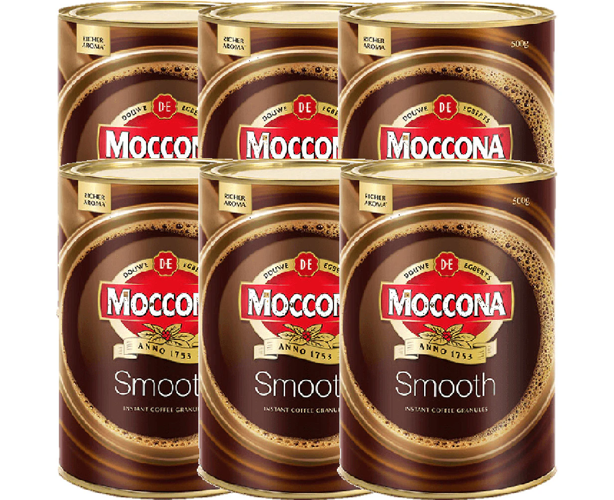 Moccona Smooth Instant Granulated Coffee 500g Can Pack 6 Bulk