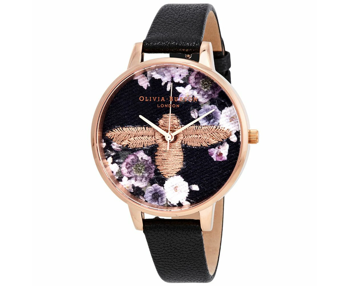 Olivia Burton Black Synthetic Leather Watch