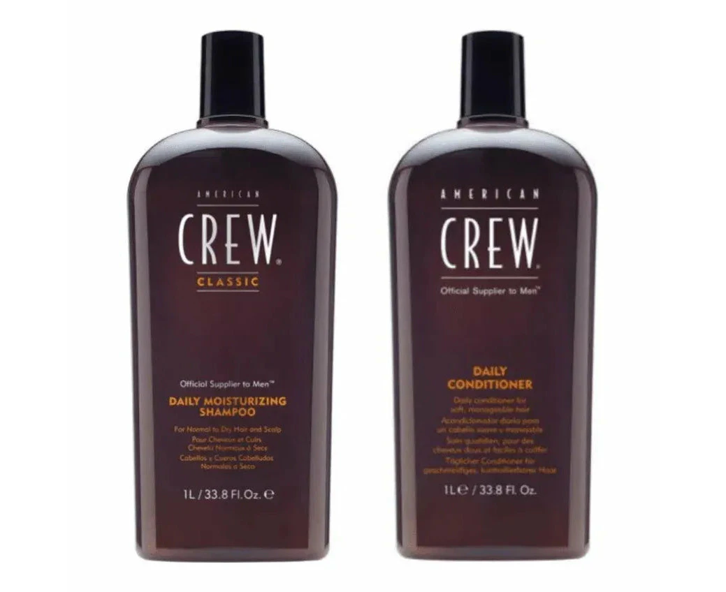 American Crew Daily Moisturizing Shampoo and Daily Conditioner 1000ml 1 Litre Duo Pack