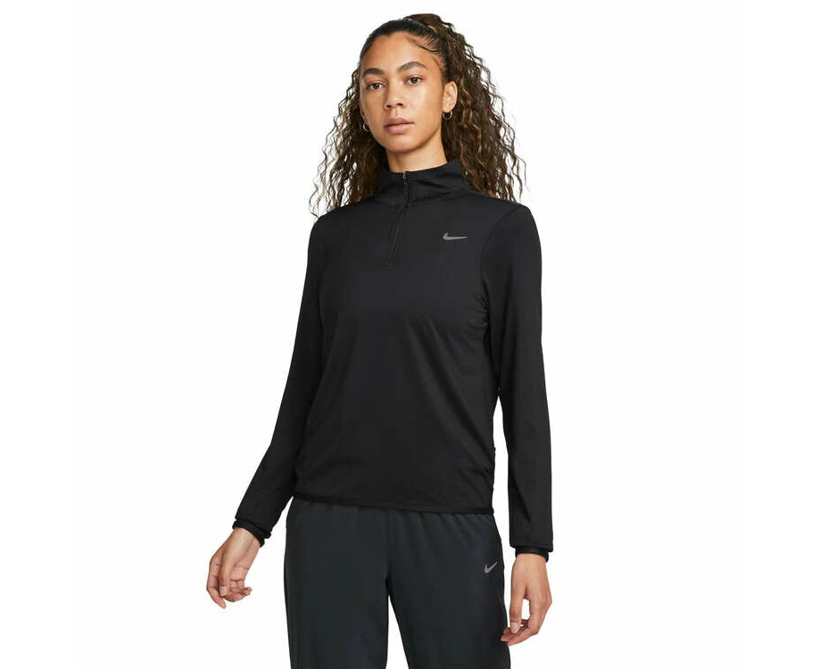 Nike Womens Swift Dri-FIT Element UV 1/2 Zip Long Sleeve Running Top - Black