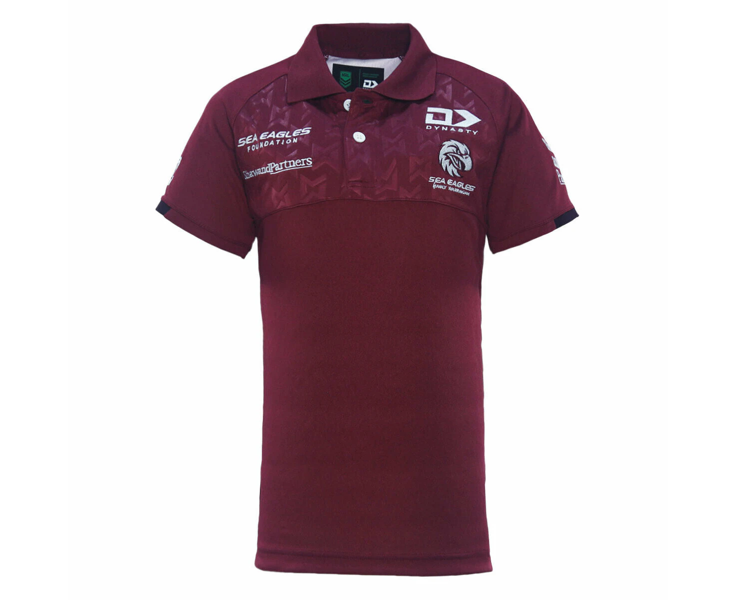 NRL 2024 Media Polo - Manly Sea Eagles - Maroon - Youth - Junior