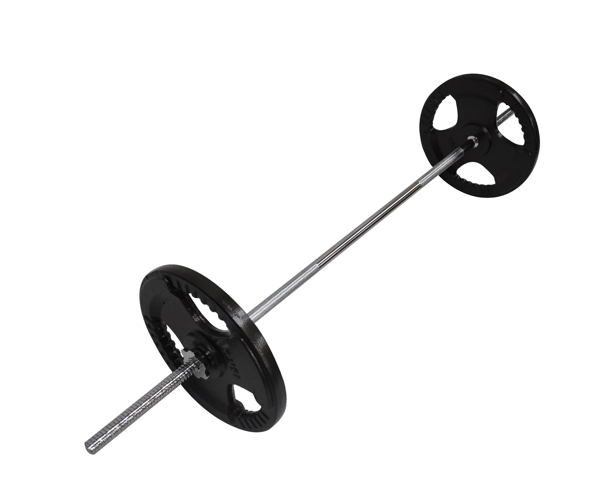 35kg Ez Grip Cast Iron Barbell Weight  - 150cm Bar + 30kg Iron Weight Plates