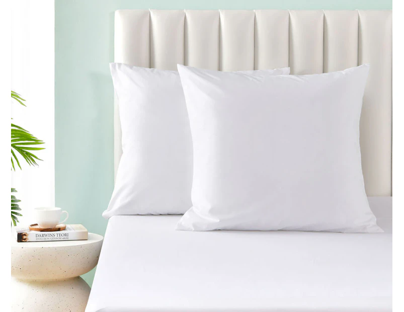 Daniel Brighton Percale Cotton Euro Pillowcase 2-Pack - White