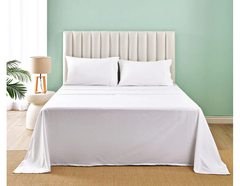 Daniel Brighton Percale Cotton Sheet Set - White