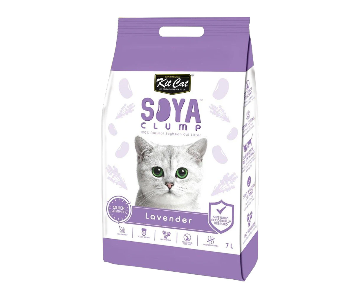 Kit Cat Soya Clumping Cat Litter made from Soybean Waste - Lavender 7 Litres