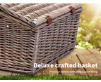 4 Person Picnic Basket Baskets Set Outdoor Blanket Willow Deluxe Folding Handle