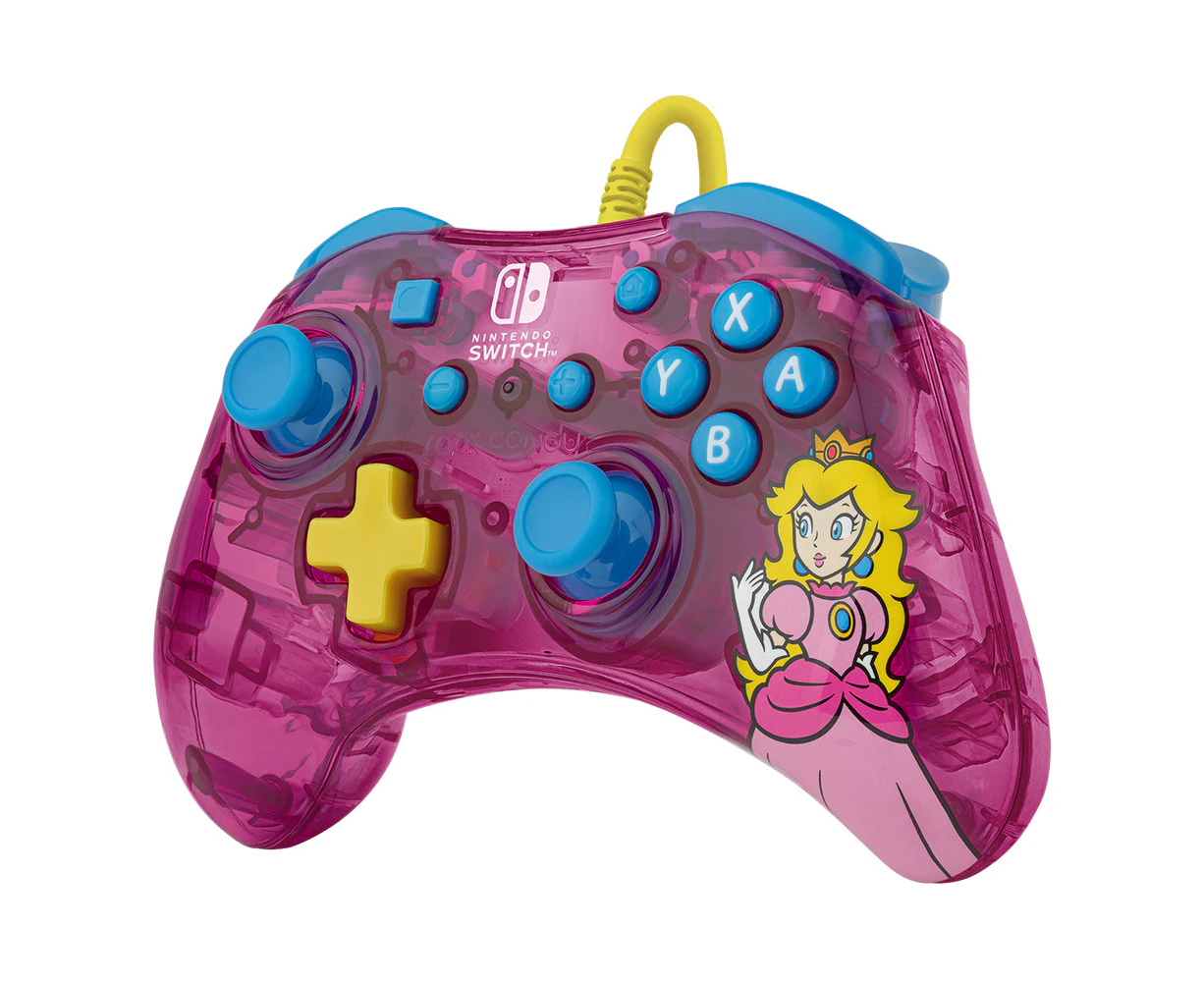 PDP Gaming Rock Candy Wired Nintendo Switch Gaming Controller Bubblegum Peach