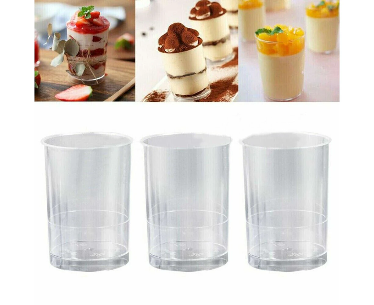 40 Pcs Round Mousse Cake Dessert Cups Clear Plastic Sample Drink Tumbler 150ml