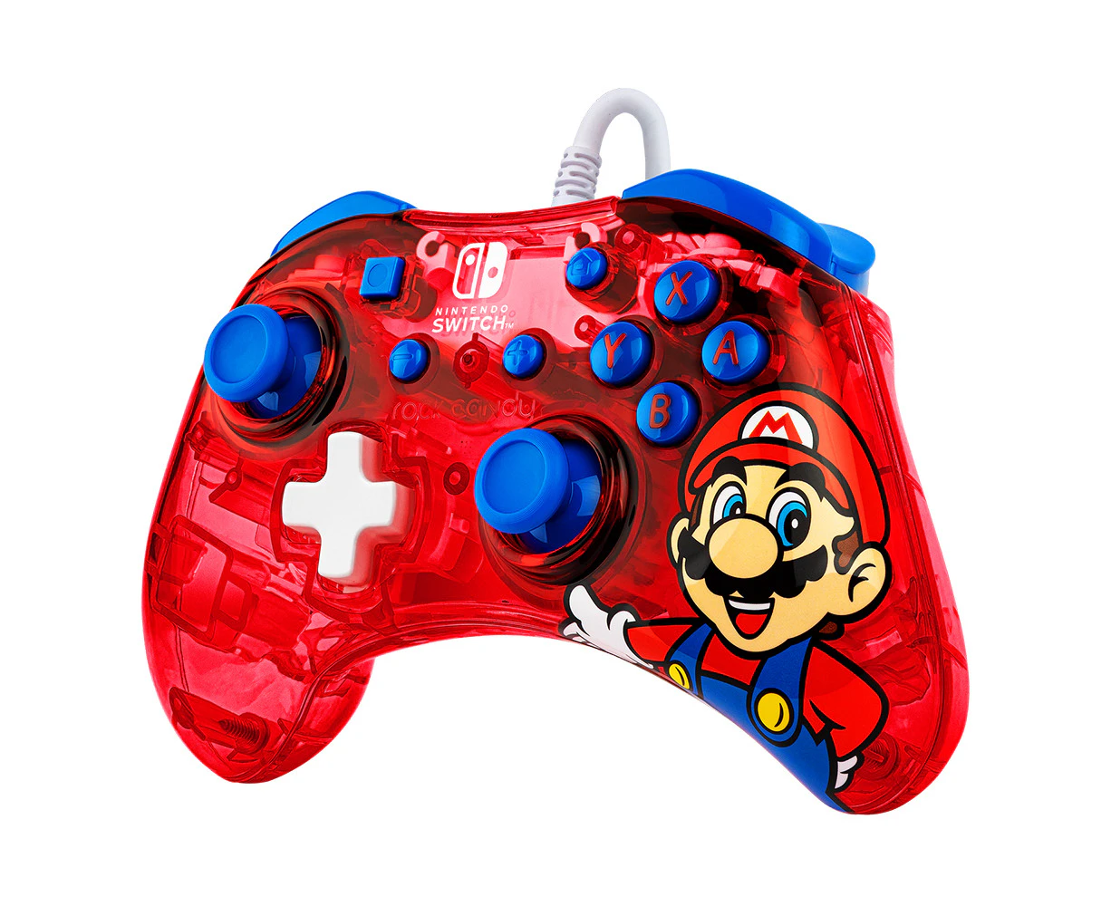 PDP Gaming Rock Candy Wired Nintendo Switch Gaming Controller Super Mario Bros.