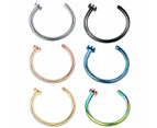 Surgical Steel Open Lip Ear Nose Ring Hoop Small Thin Earrings Body Piercing - Gold