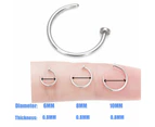 Surgical Steel Open Lip Ear Nose Ring Hoop Small Thin Earrings Body Piercing - Gold