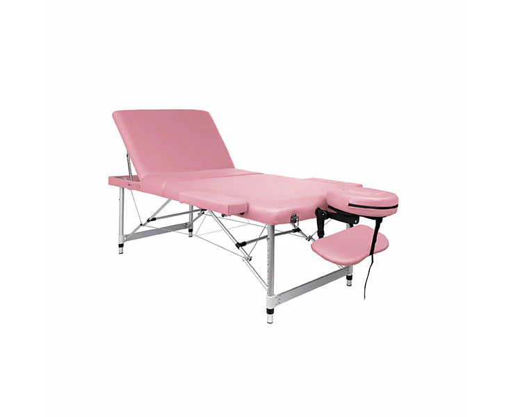 Massage Table 3 Fold 85Cm Portable Aluminium Waxing Bed Therapy