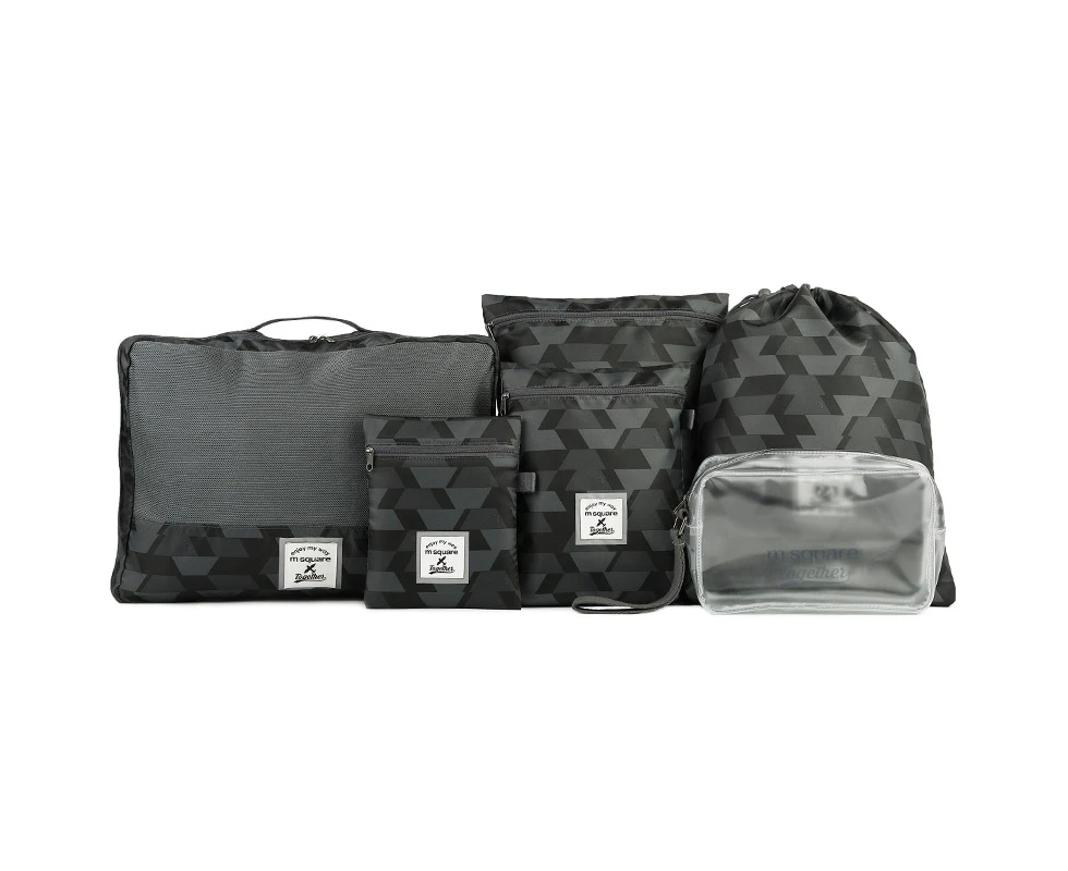 M SQUARE-Fashion design easy packing travel kit bag with 6pcs set-TO182292-gray