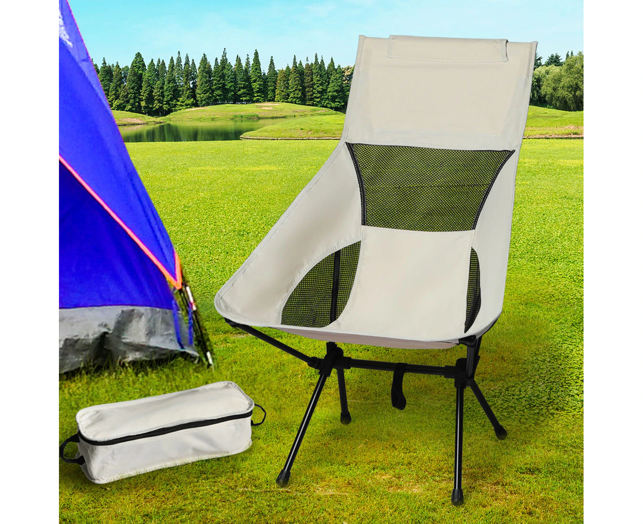 Camping Chair Folding Outdoor Portable Lightweight Fishing Chairs Beach Picnic L