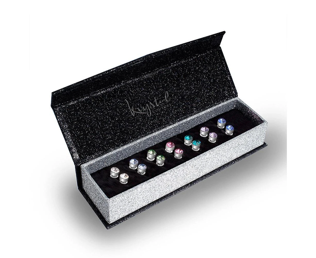 Boxed 7 Day Earrings Set Embellished with Swarovski crystals