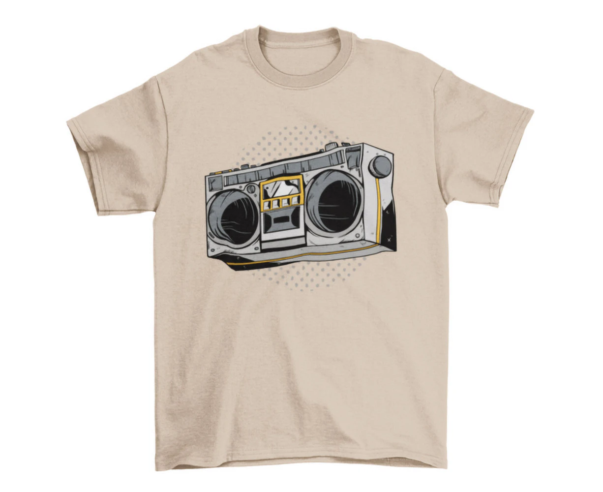 Vintage 80s Radio Retro T-Shirt Design T-Shirt - Clear