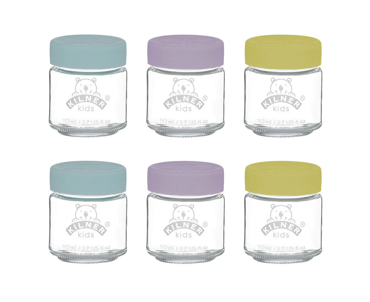 6pc Kilner Kids 110ml Glass Jar Baby Food Storage Container/Canister w/ Lid Set