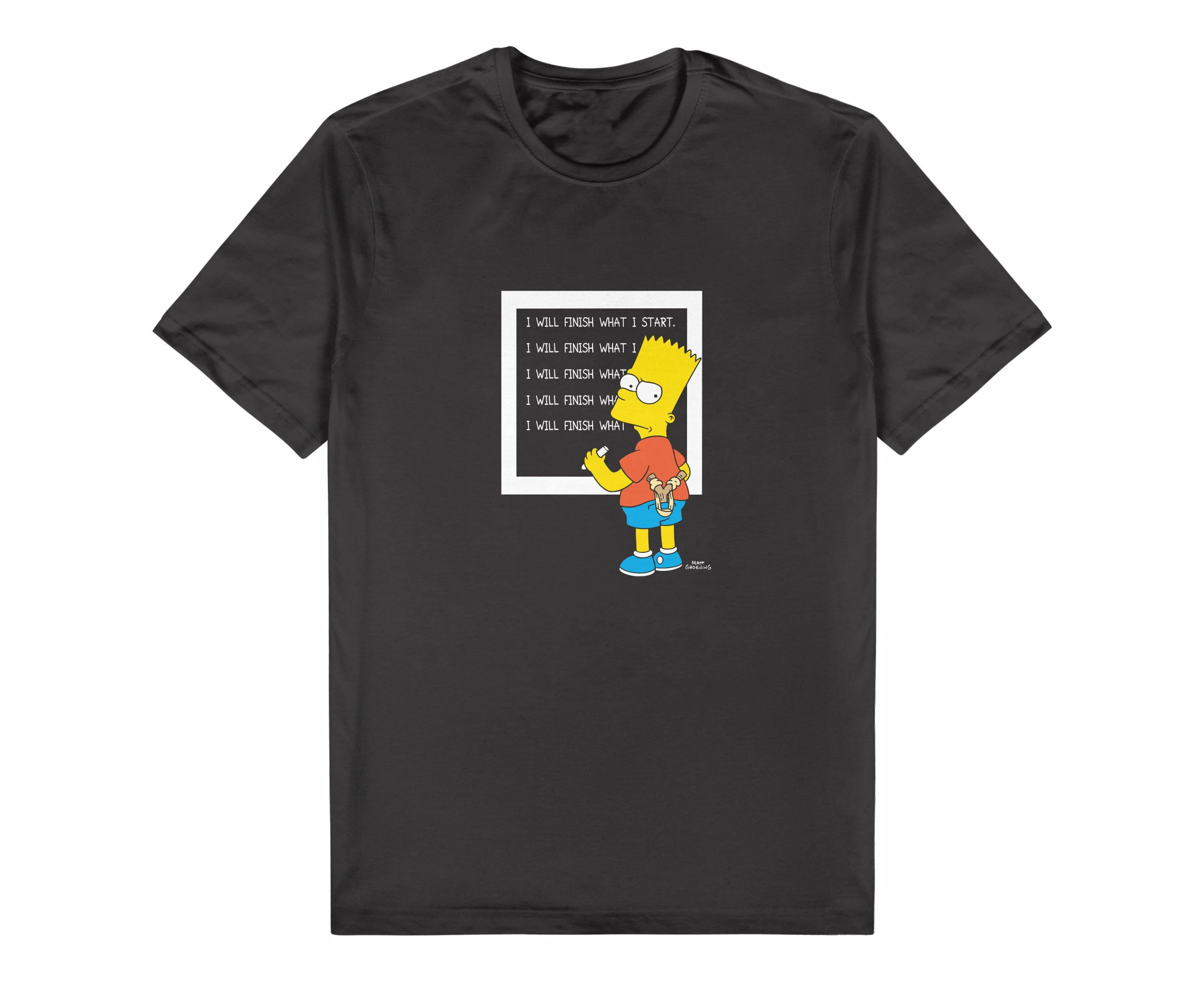 The Simpsons Bart Chalkboard Design Tee T Shirt