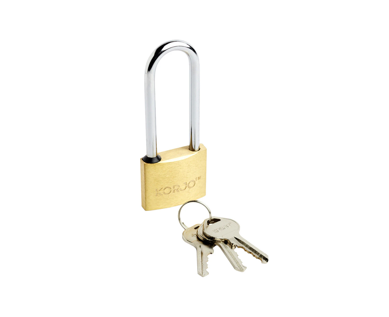 Korjo Lock Long Shackle Brass L40L