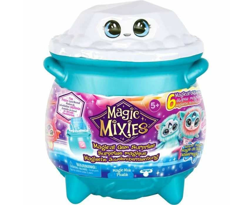 Magic Mixies Magical Gem Surprise Water Magic Cauldron - Reveal a Non-Electronic Mixie Plushie and Magic Ring with a pop up reveal from the Fizzing Cauldro