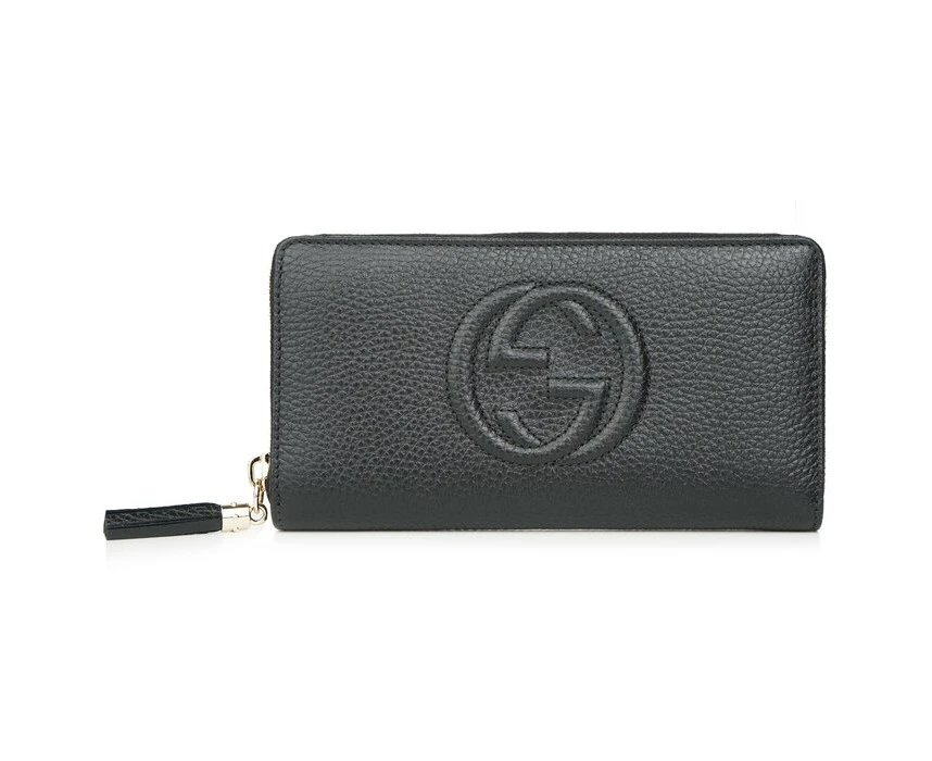 Gucci GG Long Zippy Wallet 598187  Black Black