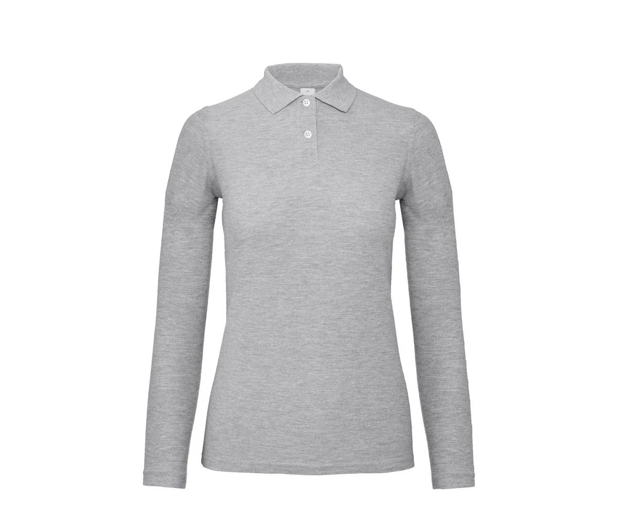 B&C ID.001 Womens Long Sleeve Polo (Taupe Grey) - BC3944