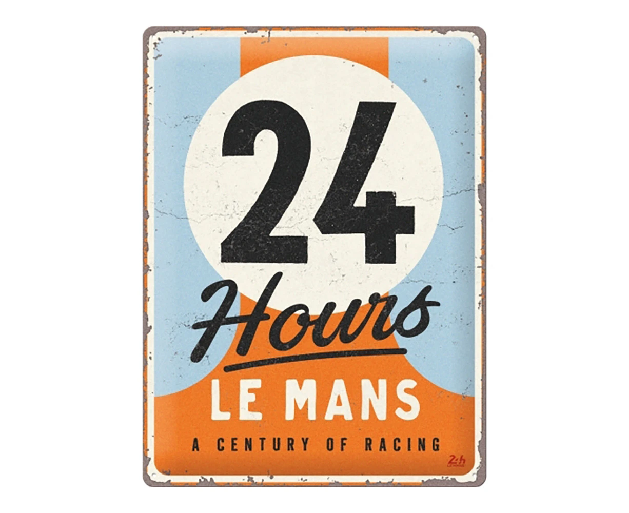 Nostalgic Art 30x40cm Large Sign 24h Le Mans Century of Racing Home Decor Plaque