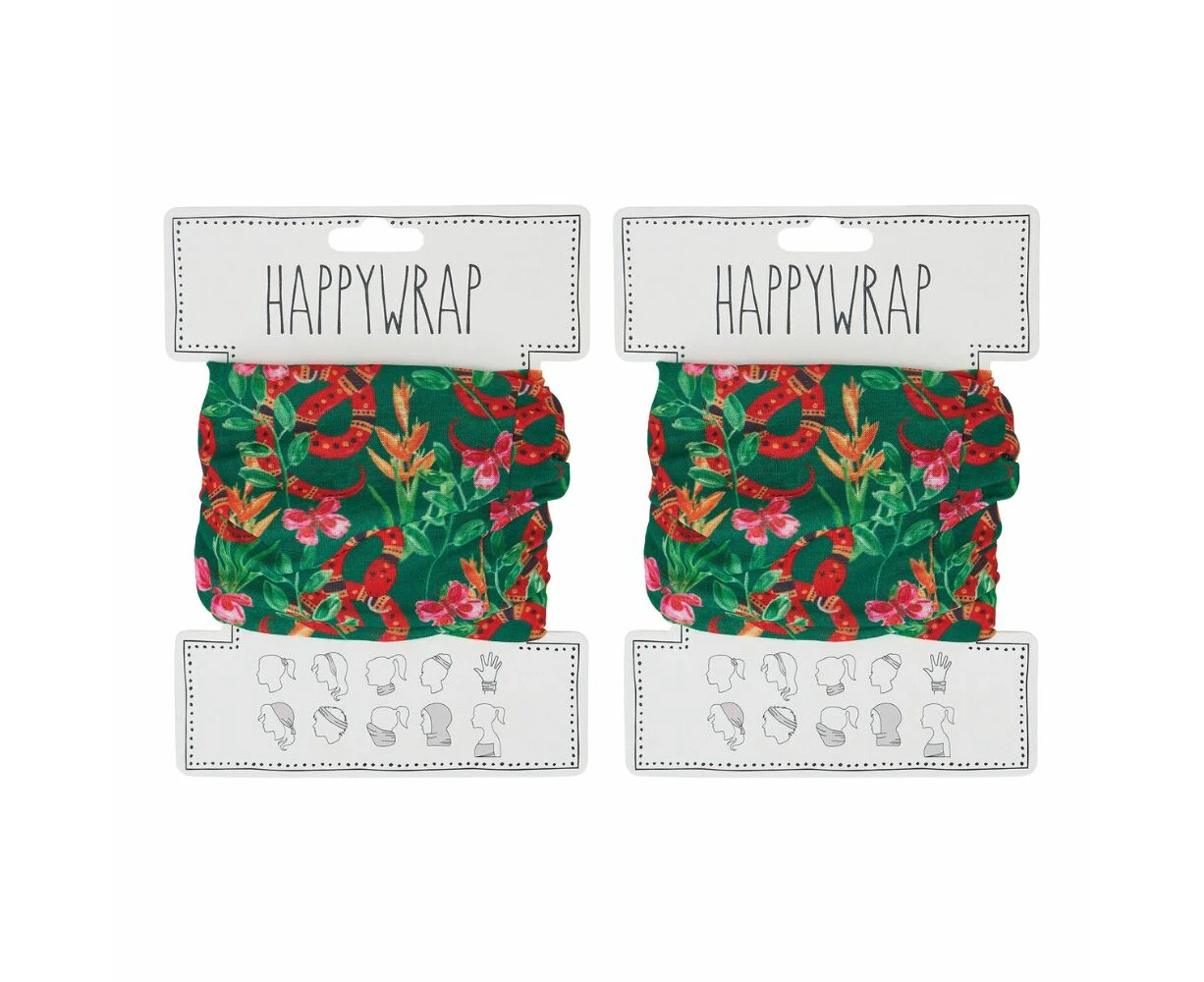 2PK Annabel Trends Happywrap Womens Multipurpose Bandana 50x25cm Jungle Snake