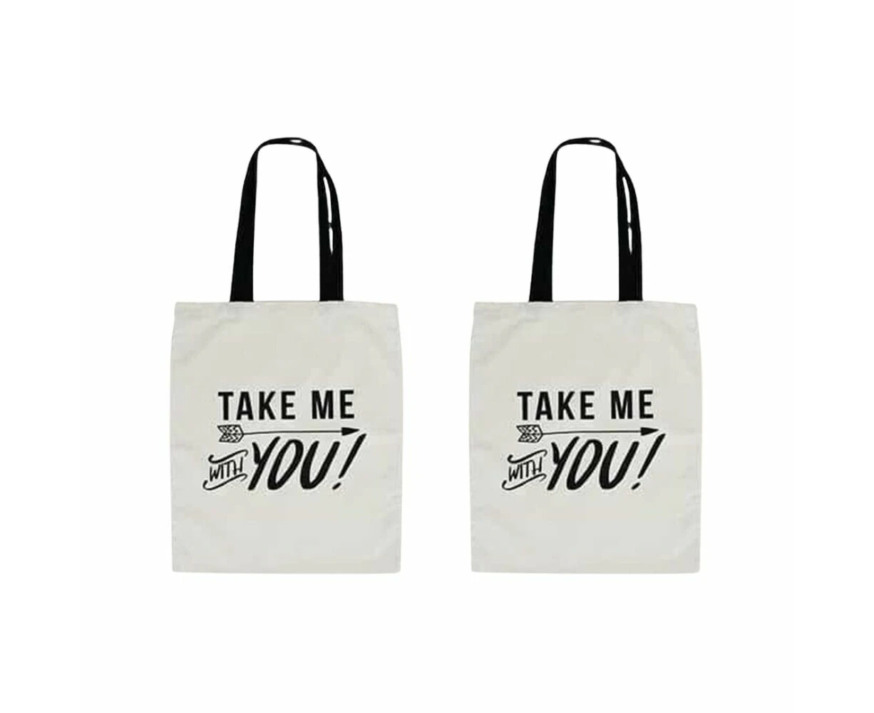 2PK Annabel Trends Cotton Womens Canvas Hand/Tote Bag 45x40cm Take Me With You