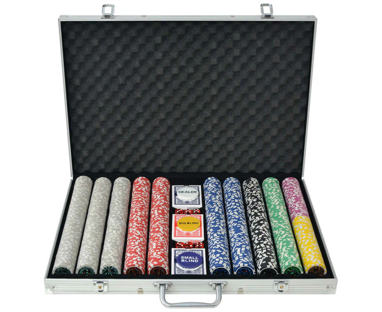 Poker Chips Poker Set With 1000 Laser Chips Aluminium