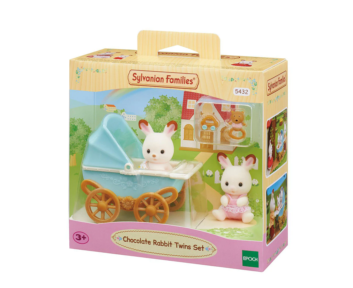 5pc Sylvanian Families Chocolate Rabbit Twins Set Kids Miniature Figure Toy 3y+